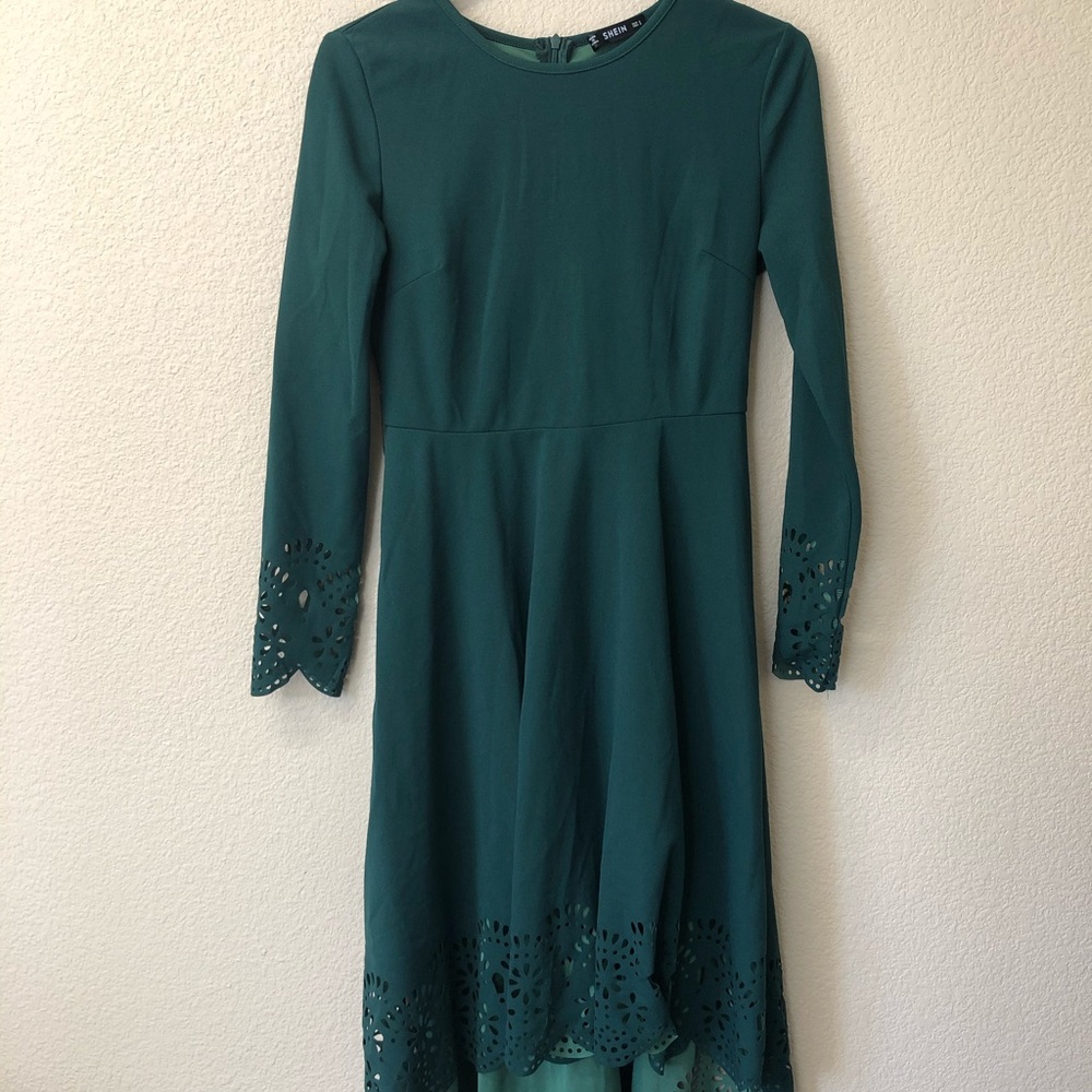 Asymmetrical dress with pattern